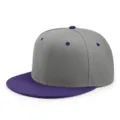 Gorra de béisbol hip-hop bicolor gris y violeta con visera plana y cierre ajustable - 56-60cm / Púrpura y Gris