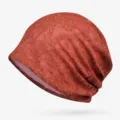 Stylish terracotta red lace jacquard beanie hat for women, breathable thin head wrap - Thin Style - Closed Top / Brick Red