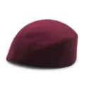 Elegante boina de lana color burdeos estilo azafata para mujer otoño e invierno - Talla única / Burdeos