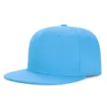 Gorra hip hop azul claro de ala plana lisa para hombre y mujer ajustable estilo - Talla Adulto (56-60cm) / Azul lago
