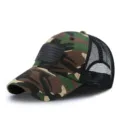Casquette de baseball camo en maille avec patch drapeau noir pour l'extérieur - 56-59cm (Réglable) / Camouflage
