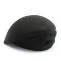 Elegante boina de lana negra para mujer con un detalle de lazo para el otoño e invierno - Talla única / Lazo Negro / Negro