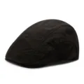 Klassische schwarze Baumwoll-Schiebermütze für Herren und Damen, elegante flache Kappe - Einheitsgröße 56-58cm / Kaffeebraun