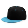 Gorra de béisbol hip-hop ajustable con visera plana en colores negro y azul cielo claro - 56-60cm / Azul Cielo y Negro