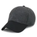 Casquette de baseball en laine tricotée grise et noire pour l'automne - Noir Gris (Tout Tricot)