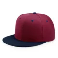 Gorra de béisbol hip-hop de visera plana bicolor premium en granate y azul marino - 56-60cm / Azul Marino & Burdeos