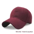 Casquette de baseball en laine chaude pour l'hiver couleur bordeaux avec velcro - Bordeaux