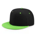Gorra de béisbol de hip-hop ajustable de calidad con visera plana en verde neón y negro - 56-60cm / Verde Fluorescente y Negro