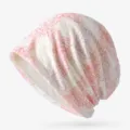 Berretto in pizzo bianco con stampa a farfalla rosa per donna, turbante traspirante morbido - Stile Sottile - Cima Chiusa / Stile con Motivo a Farfalla / Rosa