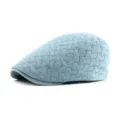 Eleganter hellblauer atmungsaktiver Spitzen-Barett für Damen modischer Sommersonnenschutz - 56-58cm / Mesh Himmelblau (Druckknopf)