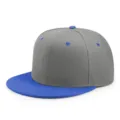 Gorra de béisbol hip hop bicolor gris y azul con visera plana y cierre ajustable posterior - 56-60cm / Azul Real y Gris