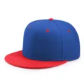 Gorra de béisbol hip hop ajustable azul y roja con visera plana para danza urbana - 56-60cm / Rojo y Azul Real
