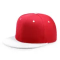 Gorra de béisbol hip hop de visera plana ajustable en rojo y blanco para adultos - 56-60cm / Blanco Rojo