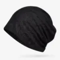 Berretto traspirante in pizzo jacquard nero per donna in stile sottile e leggero - Stile Sottile - Cima Chiusa / Stile Minimalista Tinta Unita / Nero
