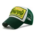 Klassische grün-weiße Mesh-Trucker-Mütze mit 3D-Stickereipatch für Outdoor-Aktivitäten - 56-60cm (Verstellbar) / Grün & Weißes Mesh