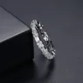 Elegante anillo plateado con racimo de flores y circonitas de corte marquise - Talla 7 / Estilo Plateado (R20030921-Rh)