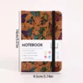 Cuaderno de corcho con banda elástica y estampado de mariposas, 200 páginas, 14x9.5 cm. - Estilo Mariposa