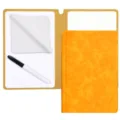 Set taccuino lavagna cancellabile portatile A5 giallo con pennarello nero e panno bianco - 1 Penna Nera + Panno / Giallo