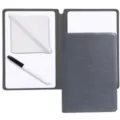 Set professionale taccuino lavagna bianca A5 riutilizzabile con pennarello e panno - 1 Penna Nera + Panno / Grigio