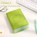 Grünes Notizbuch mit Zitronenmotiv, 200 dicke Innenseiten, tragbares Schüler-Notizheft - Blanko-Stil / 400 Seiten / Zitronengrün