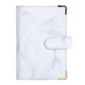 A6 Marmor PU-Leder Ringbuch Budgetplaner Notizbuch mit goldenen Ecken - Ringbuch-Einband / Nur Einzelhülle / Marmor Blau