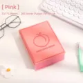 Rosa Frucht-Notizbuch für Schüler mit Pfirsich-Design, 200 Blatt, dickes Papier Schreibwaren - Blanko-Stil / 400 Seiten / Pfirsich Rosa