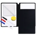 Set lavagna bianca A5 pieghevole con pennarelli cancellabili e cancellino - 3 Penne + Panno + Gomma / Nero