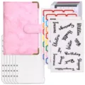 Rosa Marmor A6 Budget Binder Set mit Geldumschlägen und Aufklebern - Loseblatt-Budget-Planer-Set / 6 Bargeldumschläge + Zubehör / Marmorrosa