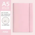 Pink A5 strapped notebook with PU leather cover and 80 sheets of 80g cream lined paper - A5 (80 Sheets / 160 Pages) / Pink