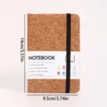 Cuaderno de corcho ecológico con banda elástica, diario elegante para oficina y estudio. - Estilo veta de madera