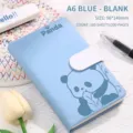 Süßes blaues A6 Panda-Notizbuch, 100 Blankoseiten für Notizen, Format 96x148mm - A6 / Blanko-Stil / Blau