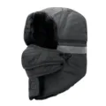 Cappello da aviatore invernale caldo con pelliccia sintetica e maschera rimovibile - Taglia unica / Grigio Riflettente