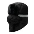 Cappello invernale nero con striscia riflettente e maschera facciale rimovibile per sci - Taglia unica / Nero Riflettente