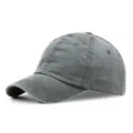 Gorra de béisbol vintage de algodón lavado gris carbón con diseño de seis paneles - Ajustable para Circunferencia de Cabeza de 55-59cm / Estilo de Cierre de Hebilla en D / Gris