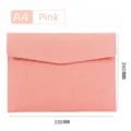 Pink A4 size leather document folder showing precise dimensions 330mm by 242mm for office use - Water Wave / A4 / Pink