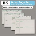 Recharges de papier pour carnet à feuilles mobiles B5 avec mise en page en 5 étapes - 小题加大题内芯组合套 / 120张内页四本装
