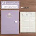 A4 sternenviolettes VIP-Kundenregistrierungsbuch mit 160 losen Einlegeblättern - 320 Seiten (Inklusive 1 Gelschreiber) / A4 Größe / Sternenviolett