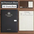 A4 VIP Loseblatt-Registrierungsbuch für Kundeninfos in Premium-Schwarz - 320 Seiten (Inklusive 1 Gelschreiber) / A4 Größe / Hochwertiges Schwarz