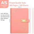 Taccuino A5 in pelle PU rosa con fibbia dorata e design a stelle, 360 pagine ... - 180 Fogli / 360 Pagine / Rosa Ragazza
