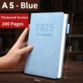 Carnet professionnel A5 2025 bleu clair épaissi en similicuir avec 200 feuilles de papier - A5-200 Pages / Bleu