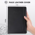 A5 black faux leather business notebook with an elastic strap and an embossed tree - A5 / Black