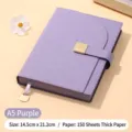 Lila A5 Leder-Notizbuch mit Goldschnalle und 150 Blatt dickem Papier - Lila