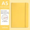 Premium yellow PU leather A5 notebook with elastic strap and 80 sheets - A5 (80 Sheets / 160 Pages) / Yellow