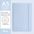 Light blue A5 notebook with elastic strap closure and soft PU leather cover for office - A5 (80 Sheets / 160 Pages) / Blue