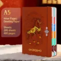 2026 Year of the Horse A5 business planner in imperial brown with Chinese knot - 中国结日程本 / A5规格400页 / Brown and Orange