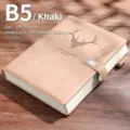 Επαγγελματικό χακί σημειωματάριο B5 με μεταλλικό κούμπωμα και ανάγλυφο σχέδιο κεφαλής ελαφιού - Deer Embossed Style / B5 (208 Sheets/416 Pages) / Χακί