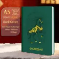 2026 Year of the Horse themed A5 daily planner notebook in elegant dark green softcover - Paperback / A5规格200页 / Dark Green