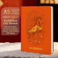Orange A5 2026 Year of the Horse daily planner notebook with embossed horse design - Paperback / A5规格200页 / Brown and Orange