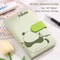 Portable A6 green panda themed notebook with magnetic buckle and lined inner pages - A6 / Lined / Green