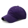 Gorra de béisbol clásica de algodón lavado morado para hombre y mujer, ajustable - Ajustable para Circunferencia de Cabeza de 55-59cm / Cierre de Cobre / Púrpura profundo